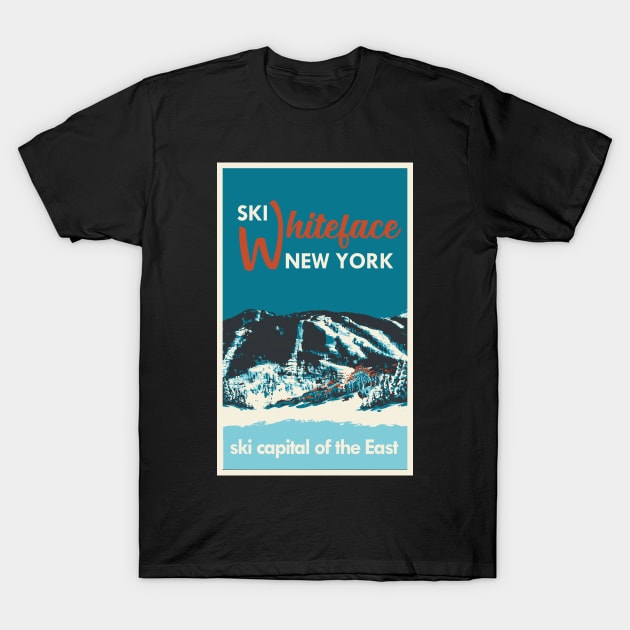 Whiteface Mountain vintage ski poster T-Shirt by ROEDERcraft